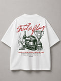 DSTRKT Fuel & Glory Unisex Oversize Beyaz Tişört