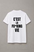 DSTRKT C’est La Fucking Vie Bold unisex basic beyaz tişört