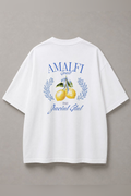 DSTRKT Amalfi Lemon unisex oversize beyaz tişört