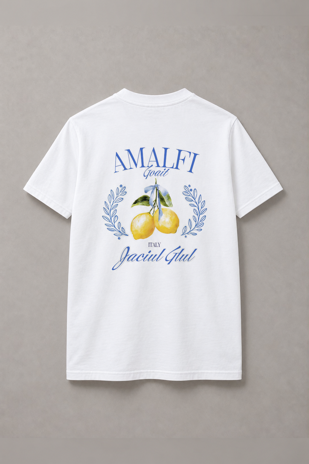 DSTRKT Amalfi Lemon unisex basic beyaz tişört