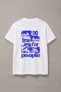 DSTRKT No Time for Fake People unisex basic beyaz tişört