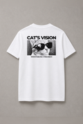 DSTRKT Cats Vision unisex basic beyaz tişört