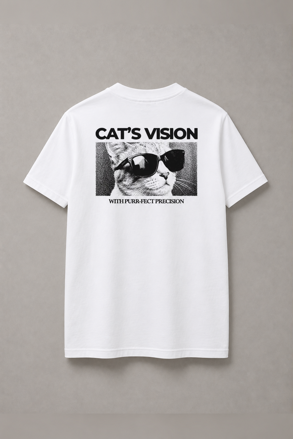 DSTRKT Cats Vision unisex basic beyaz tişört