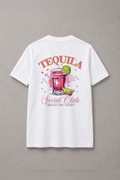 DSTRKT Tequila Social Club unisex basic beyaz tişört