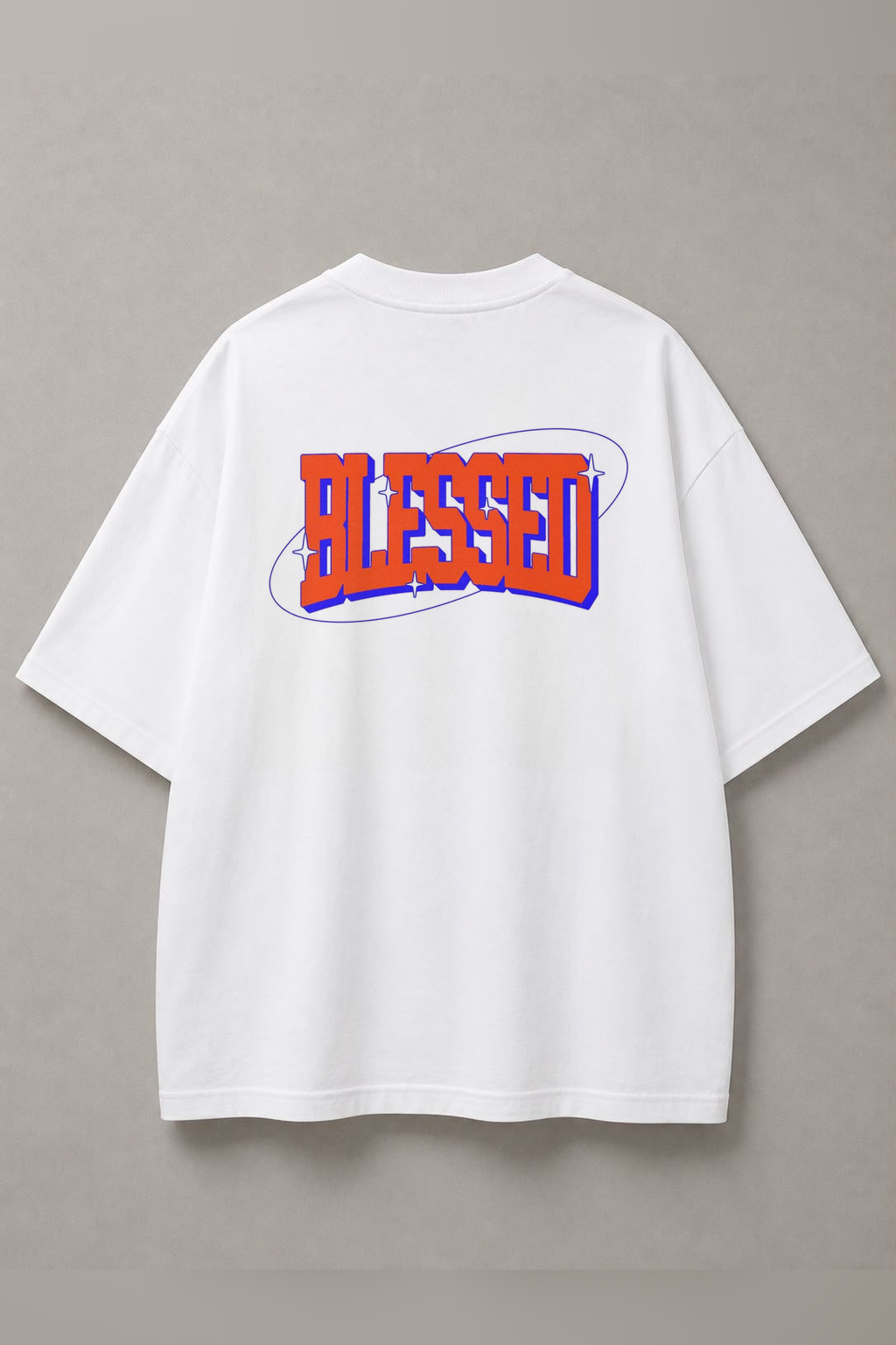 DSTRKT Blessed unisex oversize beyaz tişört