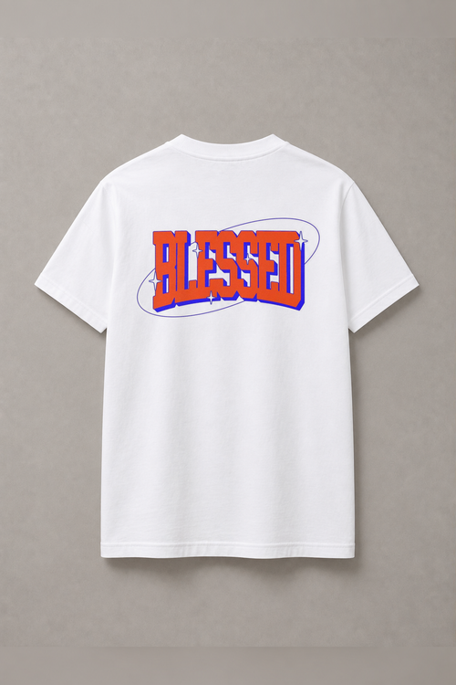 DSTRKT Blessed unisex basic beyaz tişört