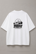 DSTRKT Monaco Streets unisex oversize beyaz tişört