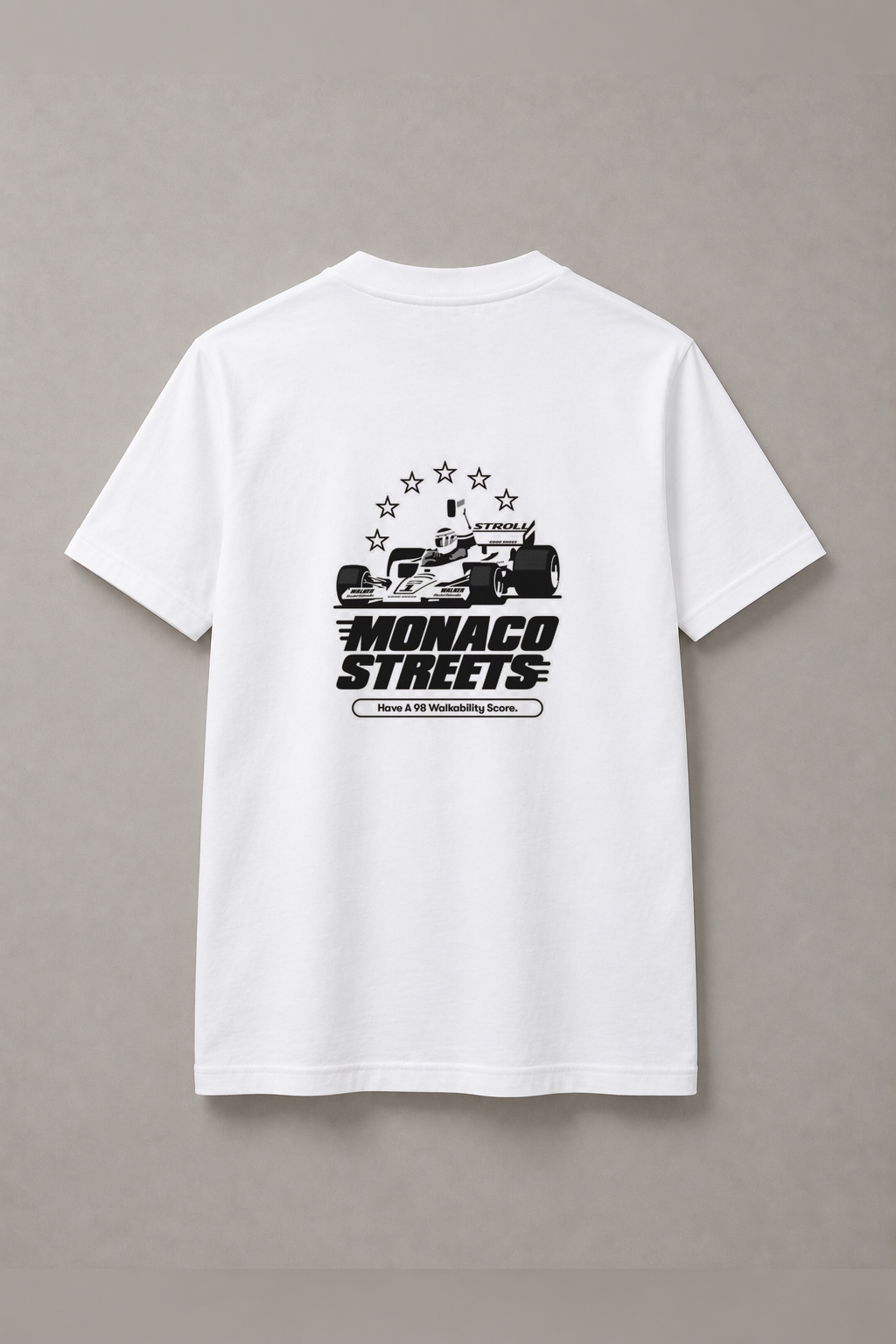 DSTRKT Monaco Streets unisex basic beyaz tişört