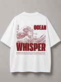 DSTRKT Ocean Whisper Unisex Oversize Beyaz Tişört
