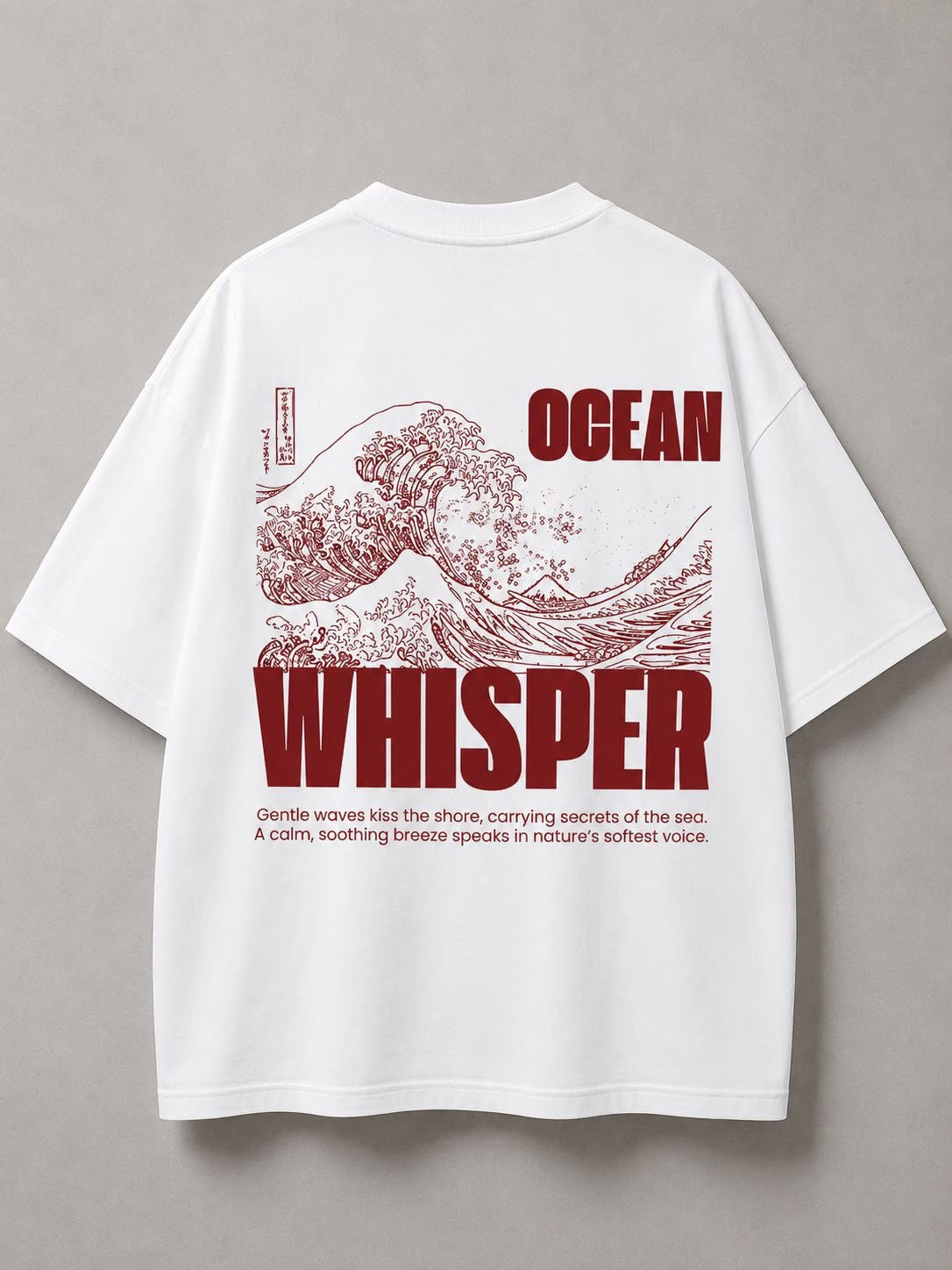 DSTRKT Ocean Whisper Unisex Oversize Beyaz Tişört