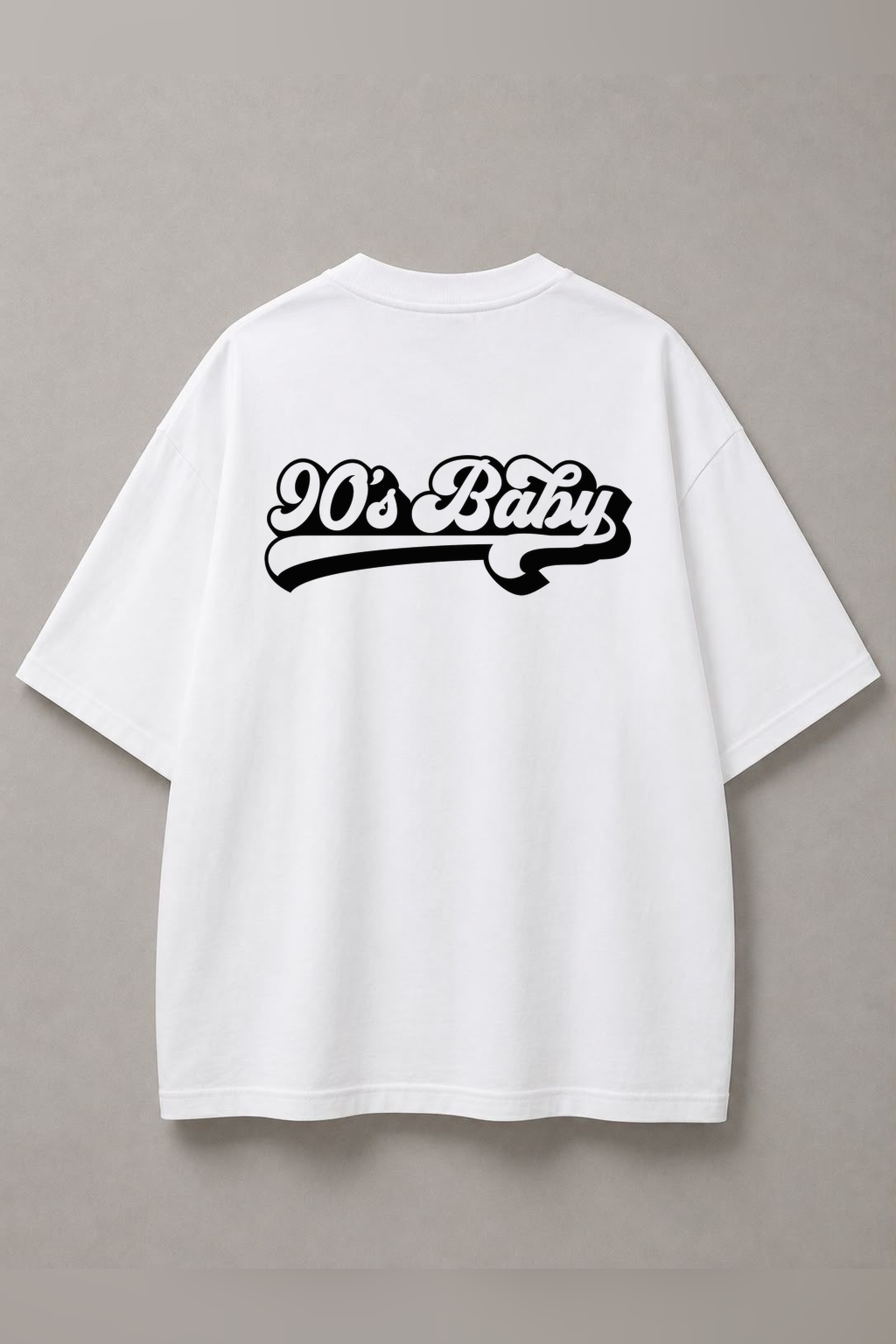 DSTRKT 90s Baby unisex oversize beyaz tişört