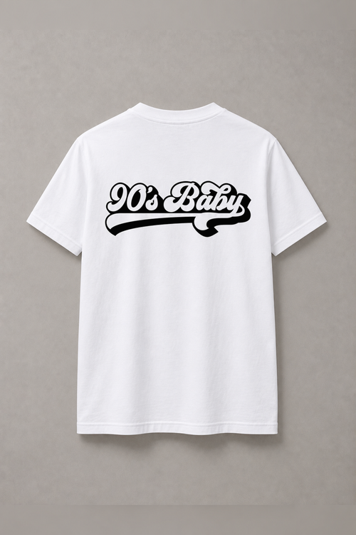 DSTRKT 90s Baby unisex basic beyaz tişört
