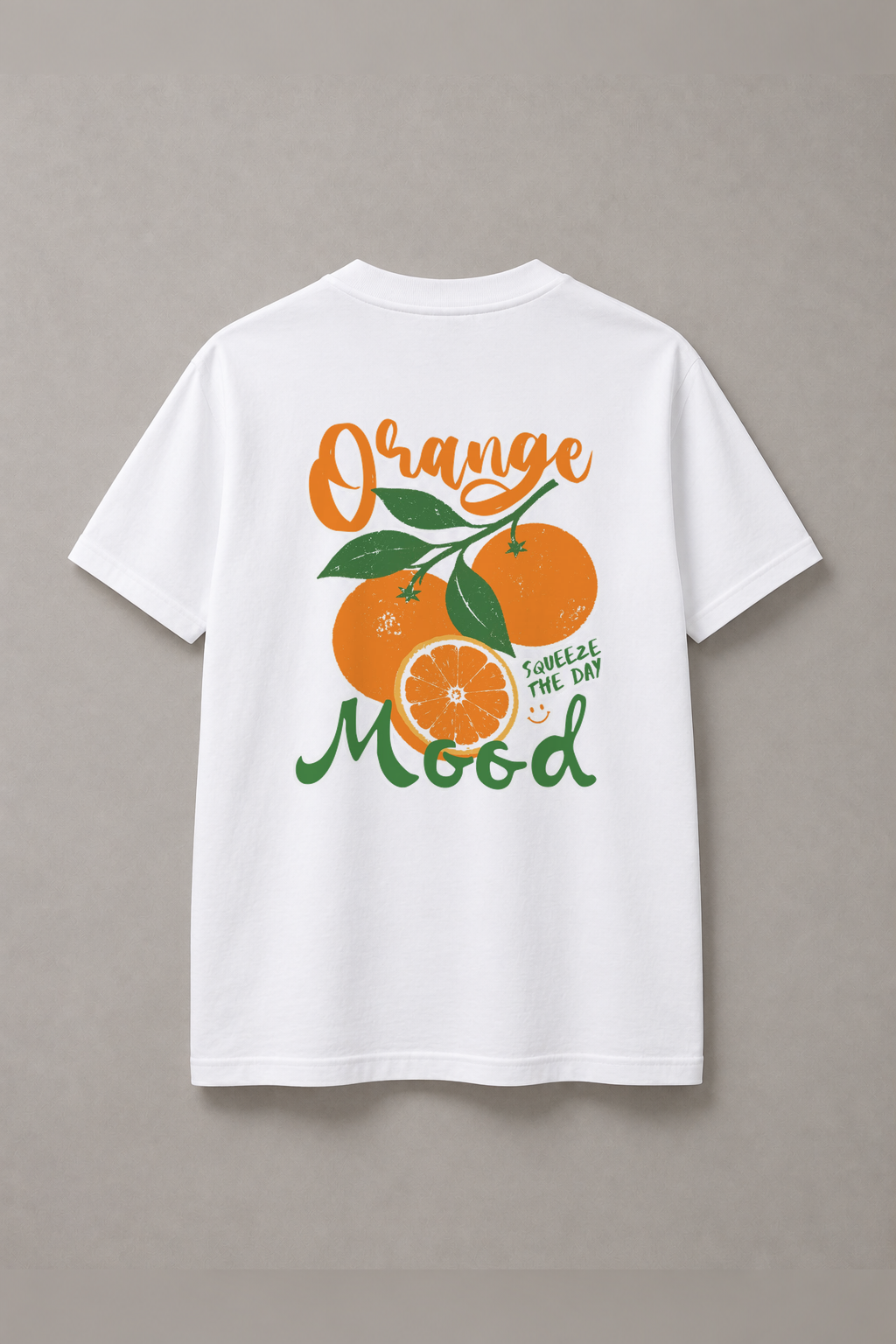 DSTRKT Orange Mood unisex basic beyaz tişört