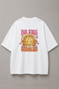 DSTRKT Be The Sunshine unisex oversize beyaz tişört