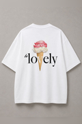 DSTRKT Be Lovely Ice Cream unisex oversize beyaz tişört