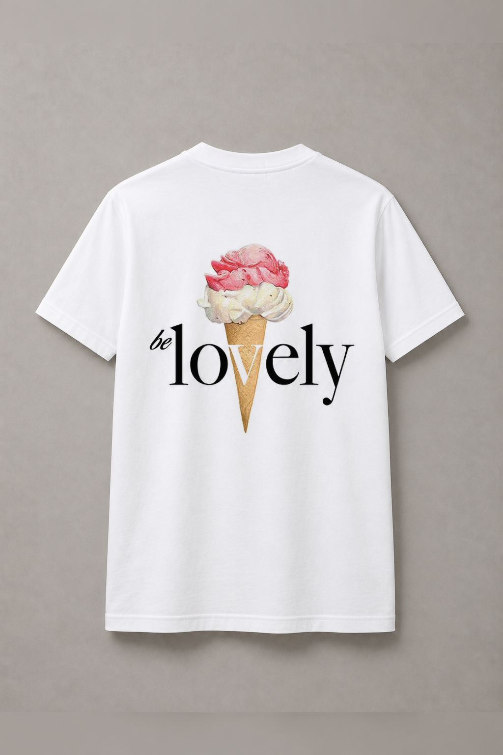 DSTRKT Be Lovely Ice Cream unisex basic beyaz tişört
