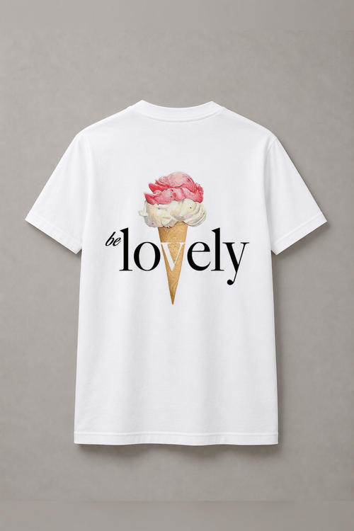 DSTRKT Be Lovely Ice Cream unisex basic beyaz tişört