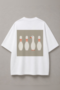 DSTRKT Bowling Goose unisex oversize beyaz tişört