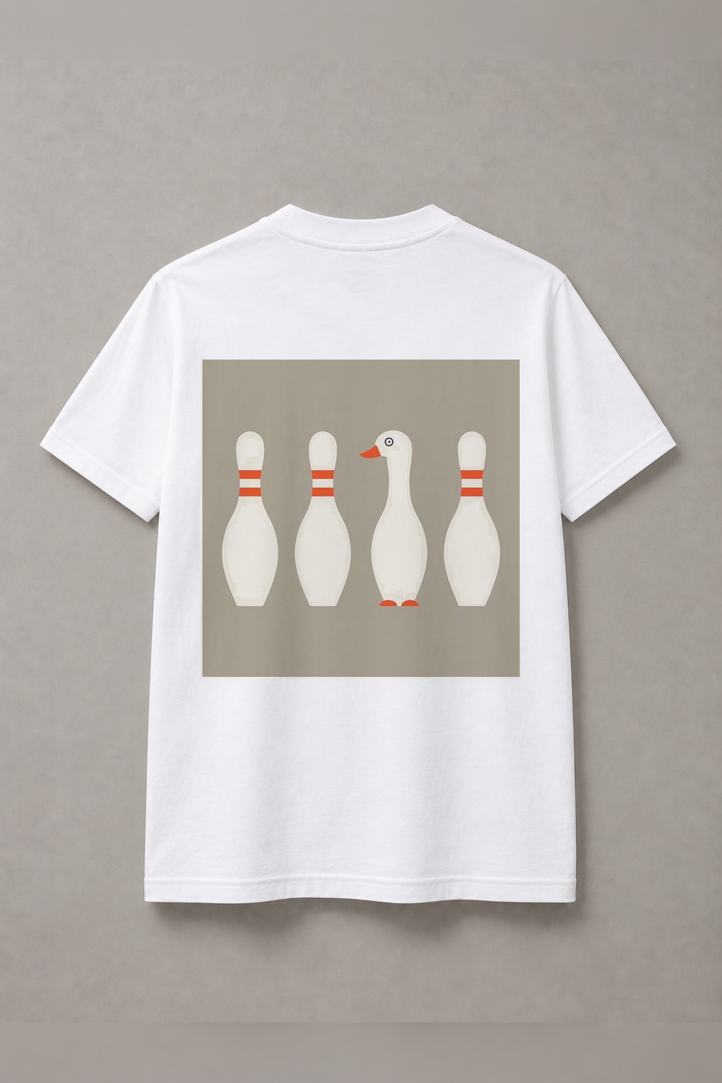 DSTRKT Bowling Goose unisex basic beyaz tişört