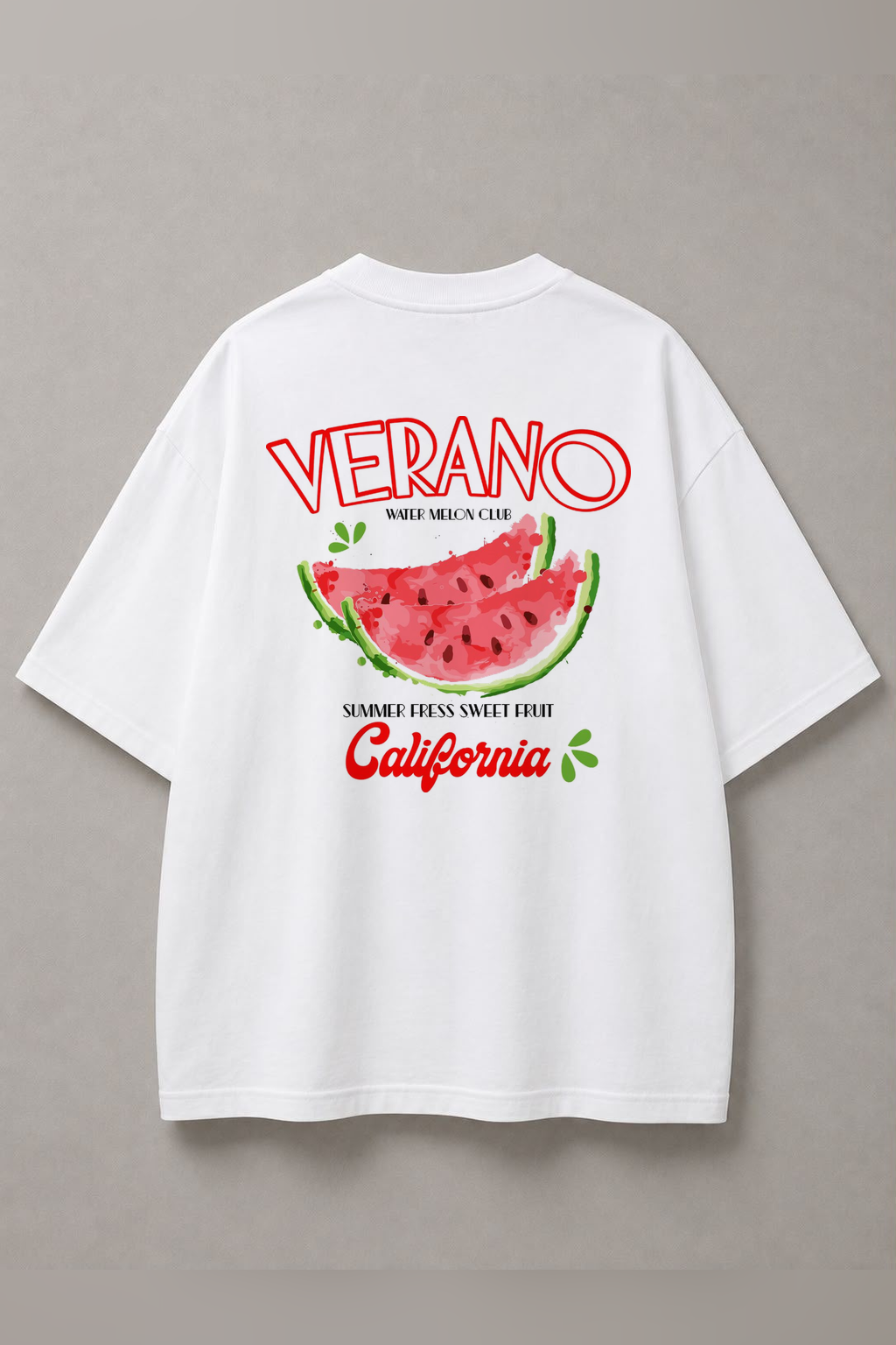 DSTRKT Verano Watermelon unisex oversize beyaz tişört