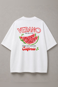 DSTRKT Verano Watermelon unisex oversize beyaz tişört