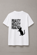 DSTRKT Reality Cat unisex basic beyaz tişört