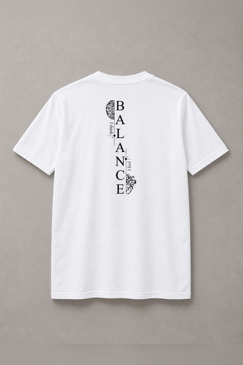 DSTRKT Balance unisex basic beyaz tişört