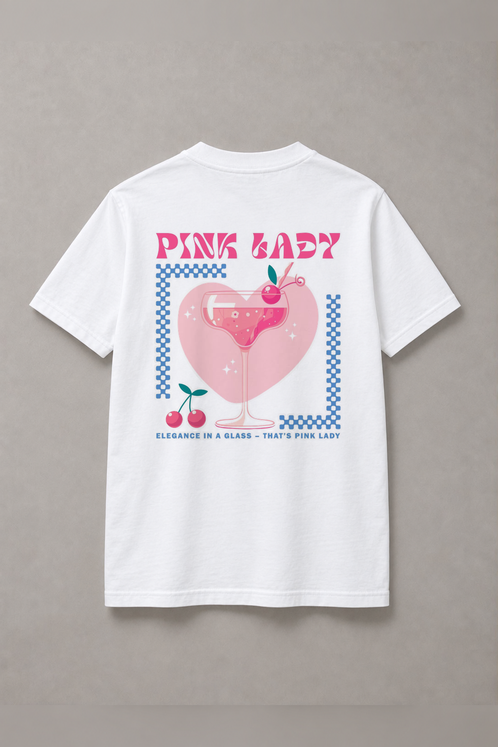 DSTRKT Pink Lady Cocktail unisex basic beyaz tişört