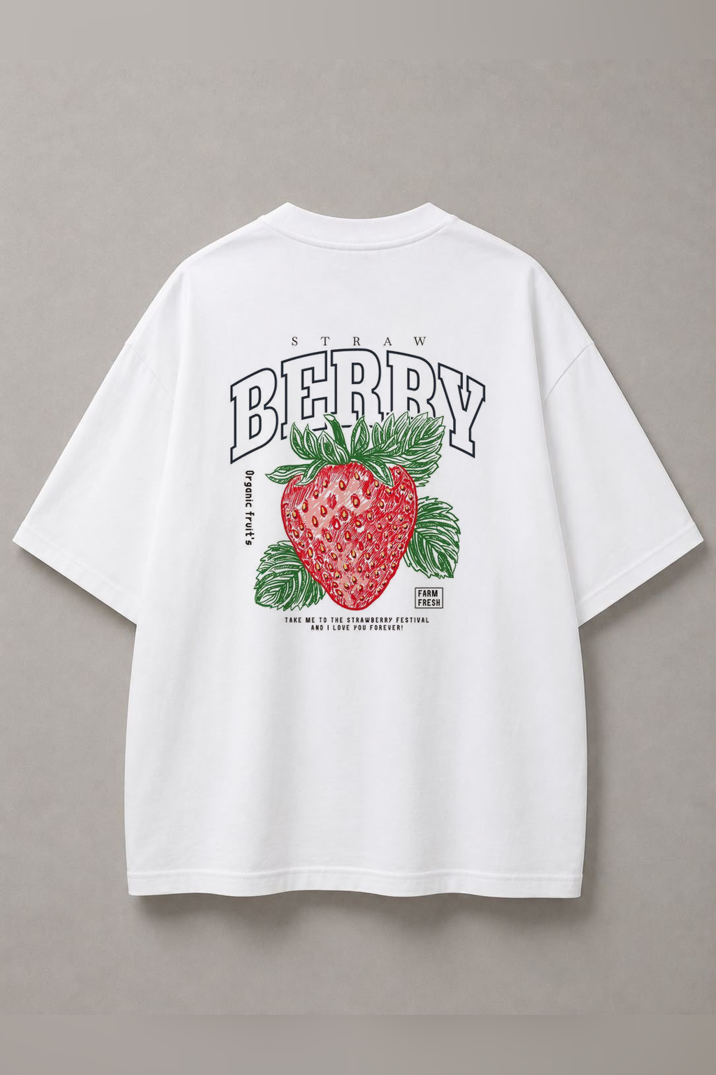 DSTRKT Strawberry Berry Unisex Oversize Tişört
