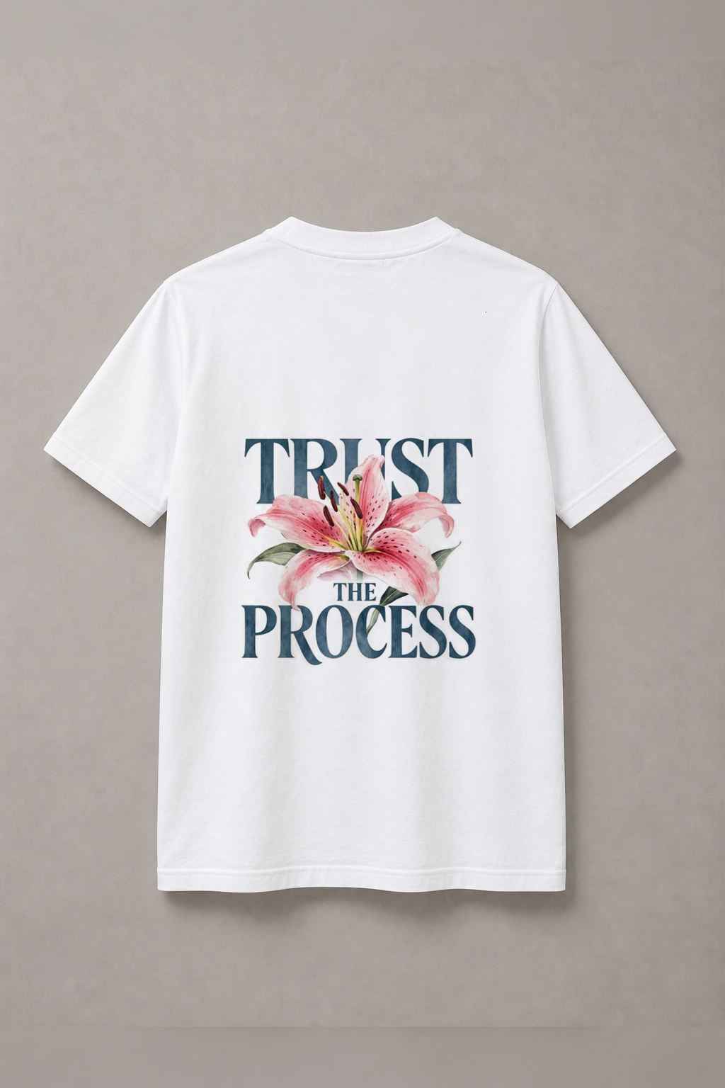 DSTRKT Trust the Process unisex basic beyaz tişört