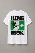 DSTRKT I Love Risk unisex basic beyaz tişört