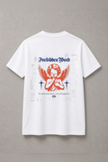 DSTRKT Forbidden Word Angel unisex basic beyaz tişört