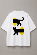 DSTRKT Black Cats Yellow Sun Unisex Oversize Tişört