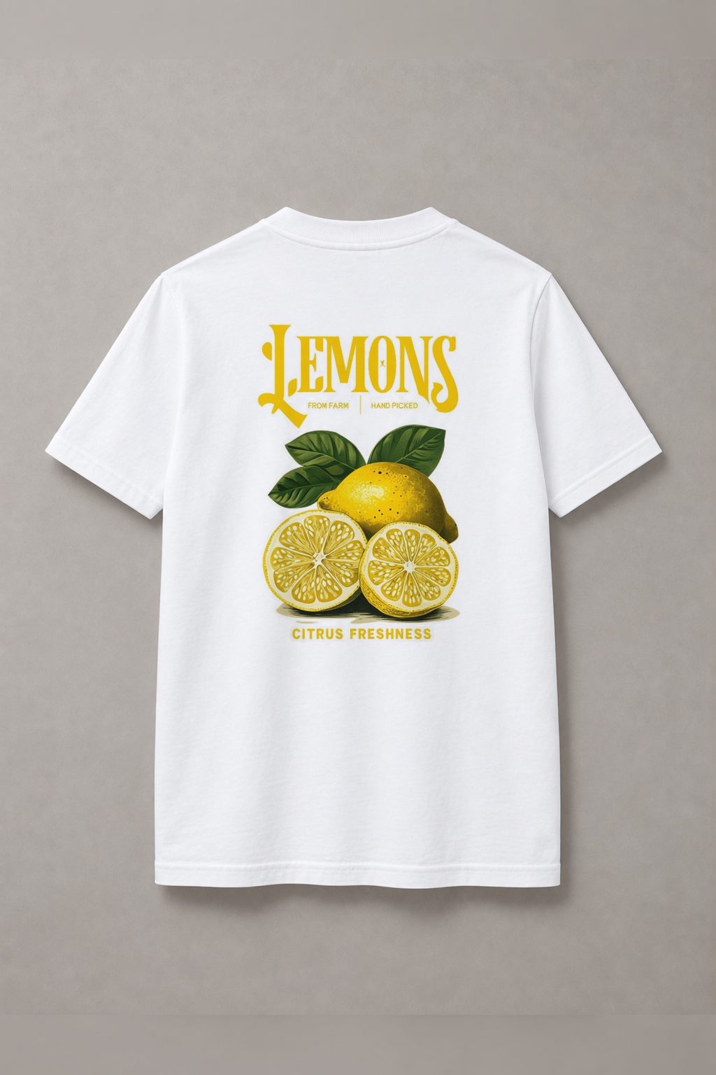 DSTRKT Lemons Citrus Freshness unisex basic beyaz tişört
