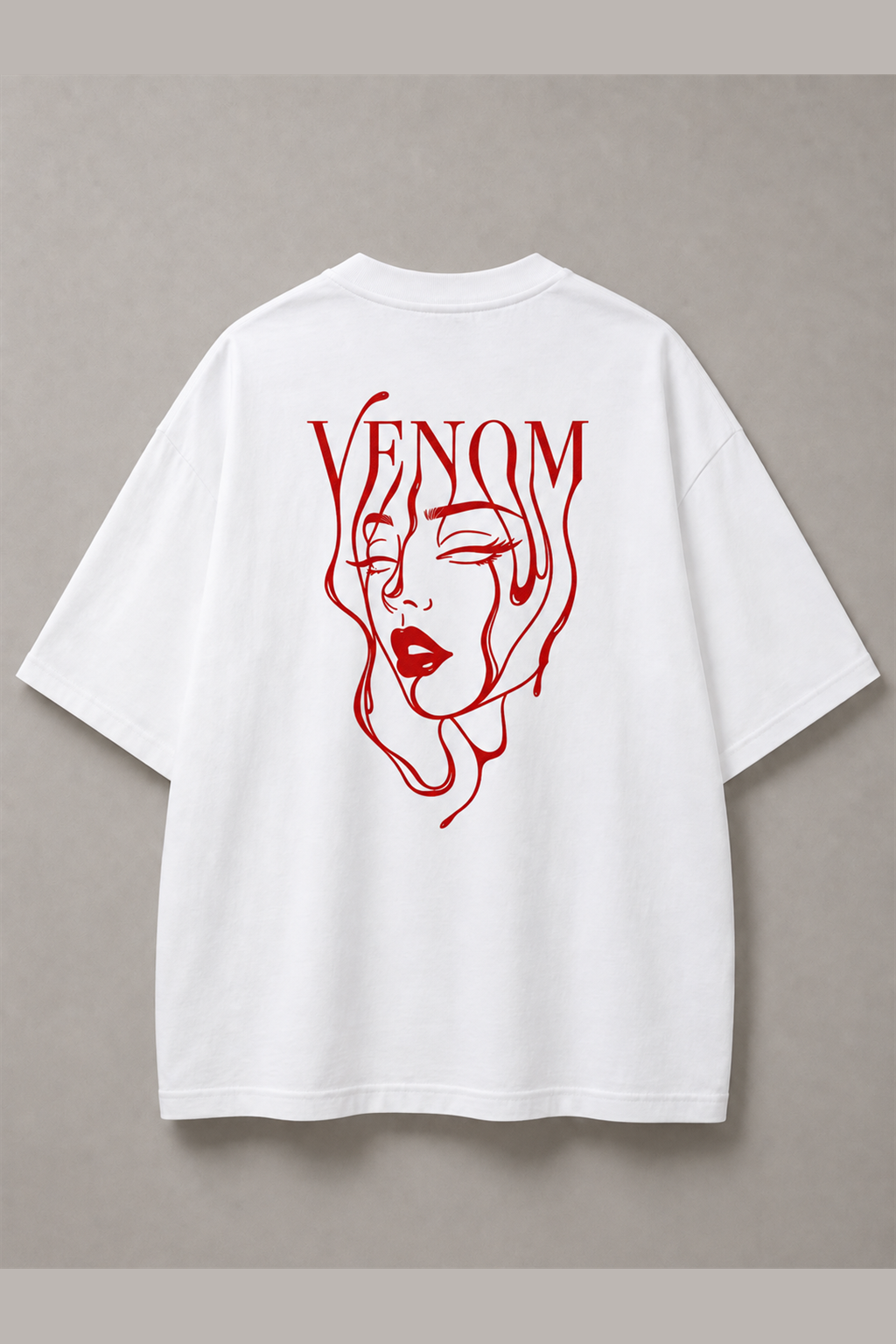 DSTRKT Venom Red Line Art Unisex Oversize Tişört