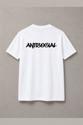 DSTRKT Antisocial unisex basic beyaz tişört