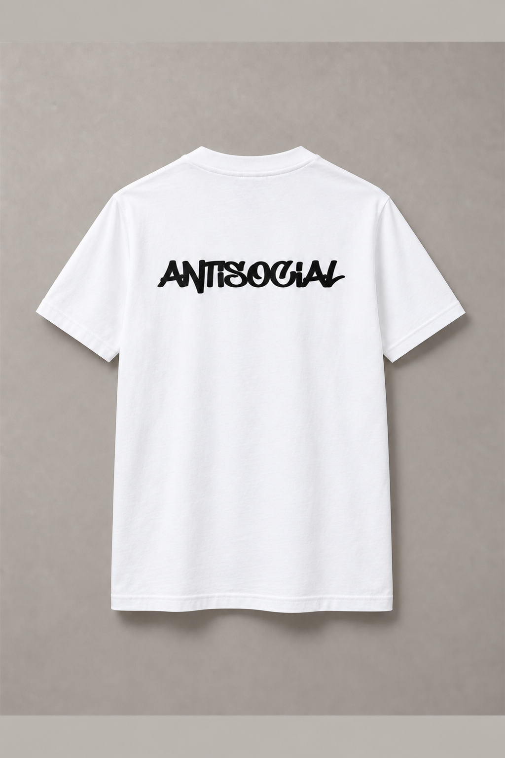 DSTRKT Antisocial unisex basic beyaz tişört