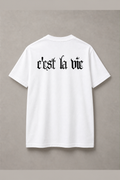DSTRKT C’est La Vie Gothic Wide unisex basic beyaz tişört