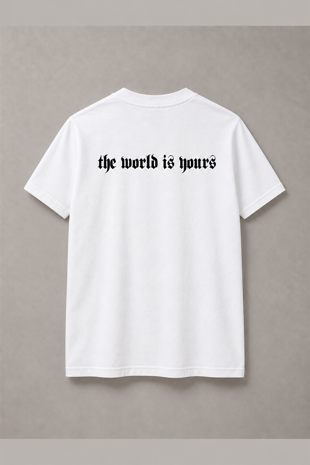 DSTRKT The World Is Yours Text unisex basic beyaz tişört
