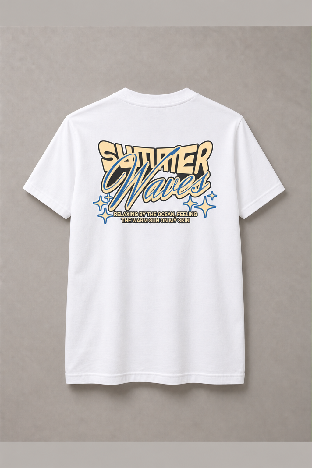 DSTRKT Summer Waves unisex basic beyaz tişört