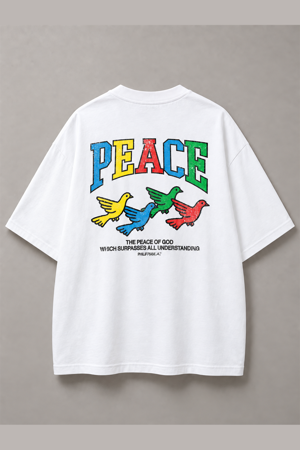 DSTRKT Peace Doves Unisex Oversize Tişört