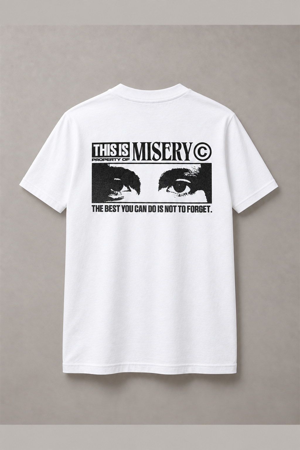 DSTRKT This Is Misery unisex basic beyaz tişört