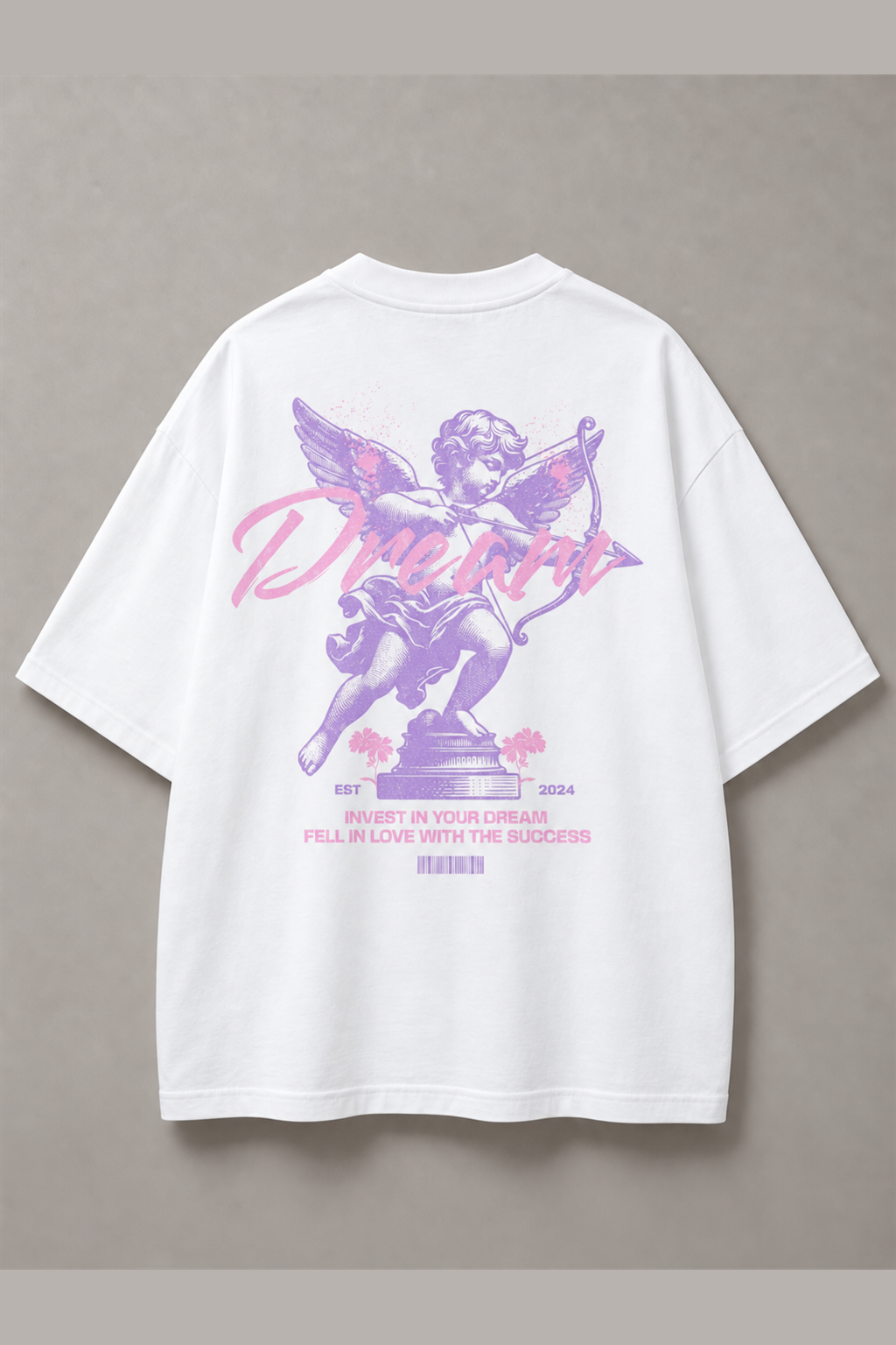 DSTRKT Dream Pink Cherub Unisex Oversize Tişört