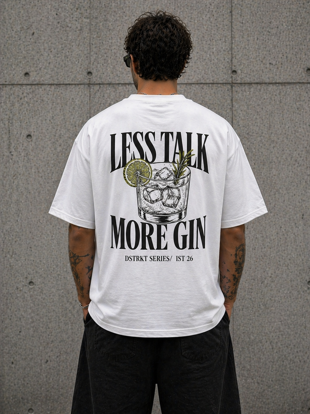 DSTRKT Less Talk More Gin Oversize T-Shirt