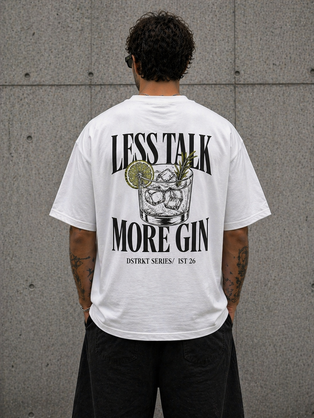DSTRKT Less Talk More Gin Oversize T-Shirt
