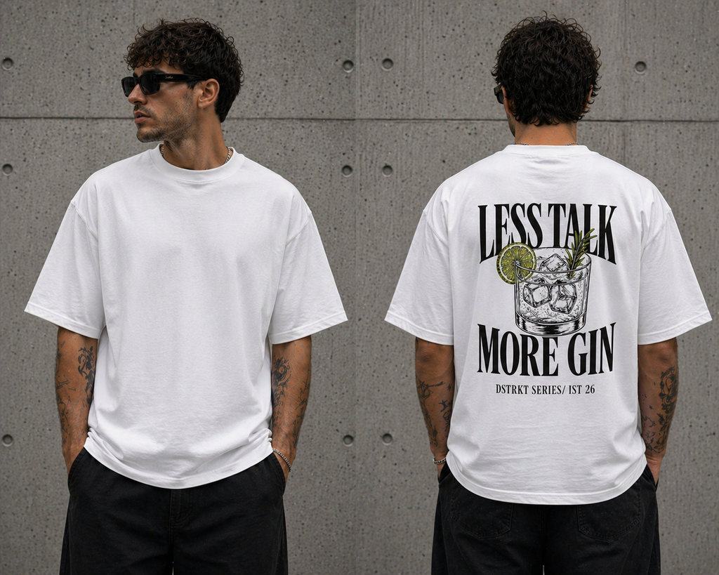 DSTRKT Less Talk More Gin Oversize T-Shirt