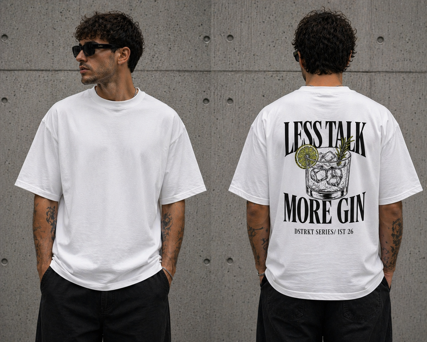 DSTRKT Less Talk More Gin Oversize T-Shirt