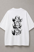DSTRKT Angel Trio unisex oversize beyaz tişört