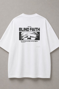 DSTRKT Blind Faith unisex oversize beyaz tişört