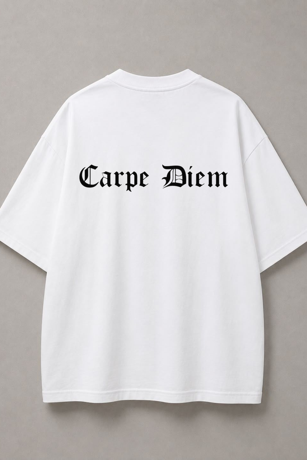 DSTRKT Carpe Diem unisex oversize beyaz tişört